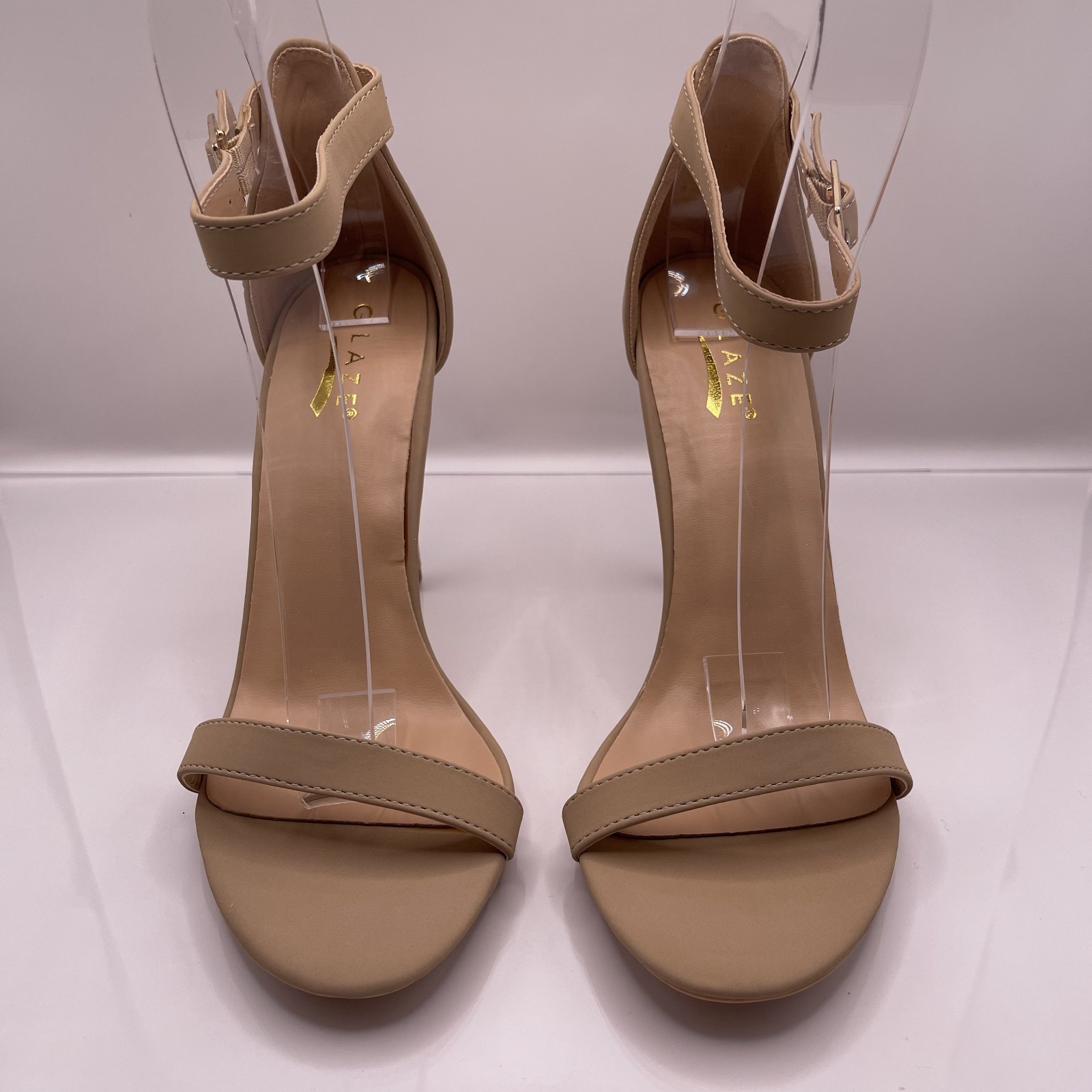 Women’s Ankle Strap Round Open Toe 4 inch Stilleto Heel