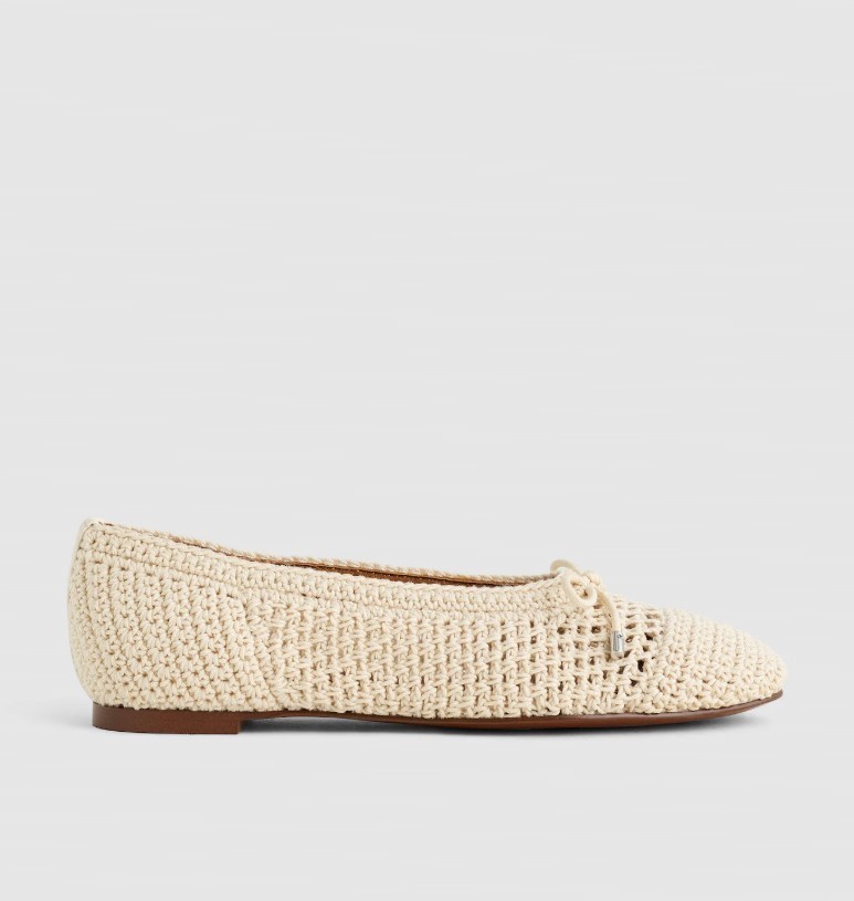 Madewell Women’s The Hester Flat in Crochet, ivory (NEW)