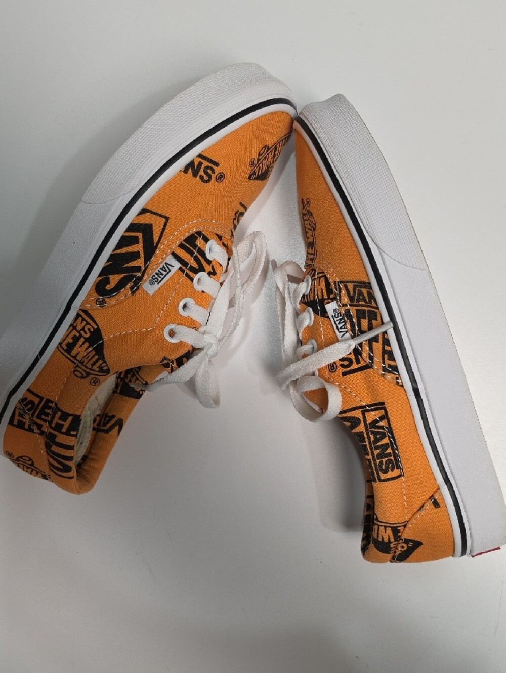 Vans Era ‘Logo Mix’ Tangerine Orange Black Low Top Sneakers – Size 7.5