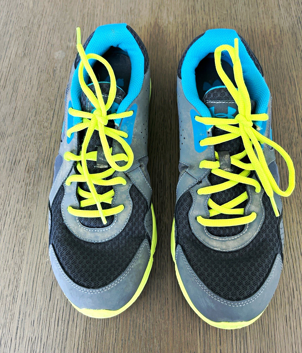Under Armour Assert Unisex Running Sneakers Gray/Black/Blue Yellow US 11