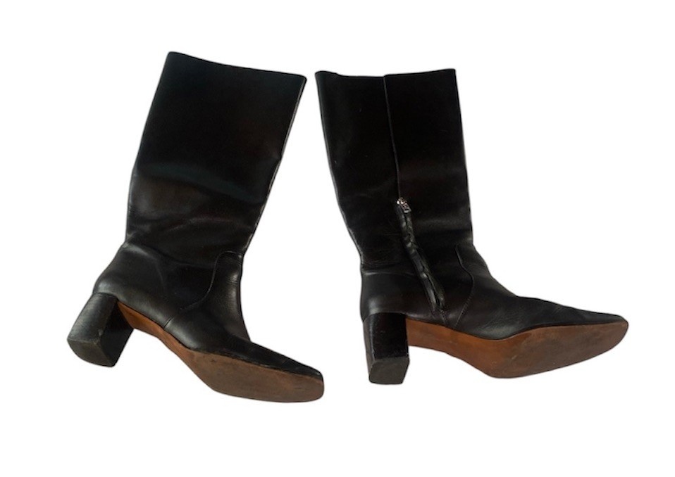 Madewell The Zane knee-high Boots In Leather tall riding True Black 8.5