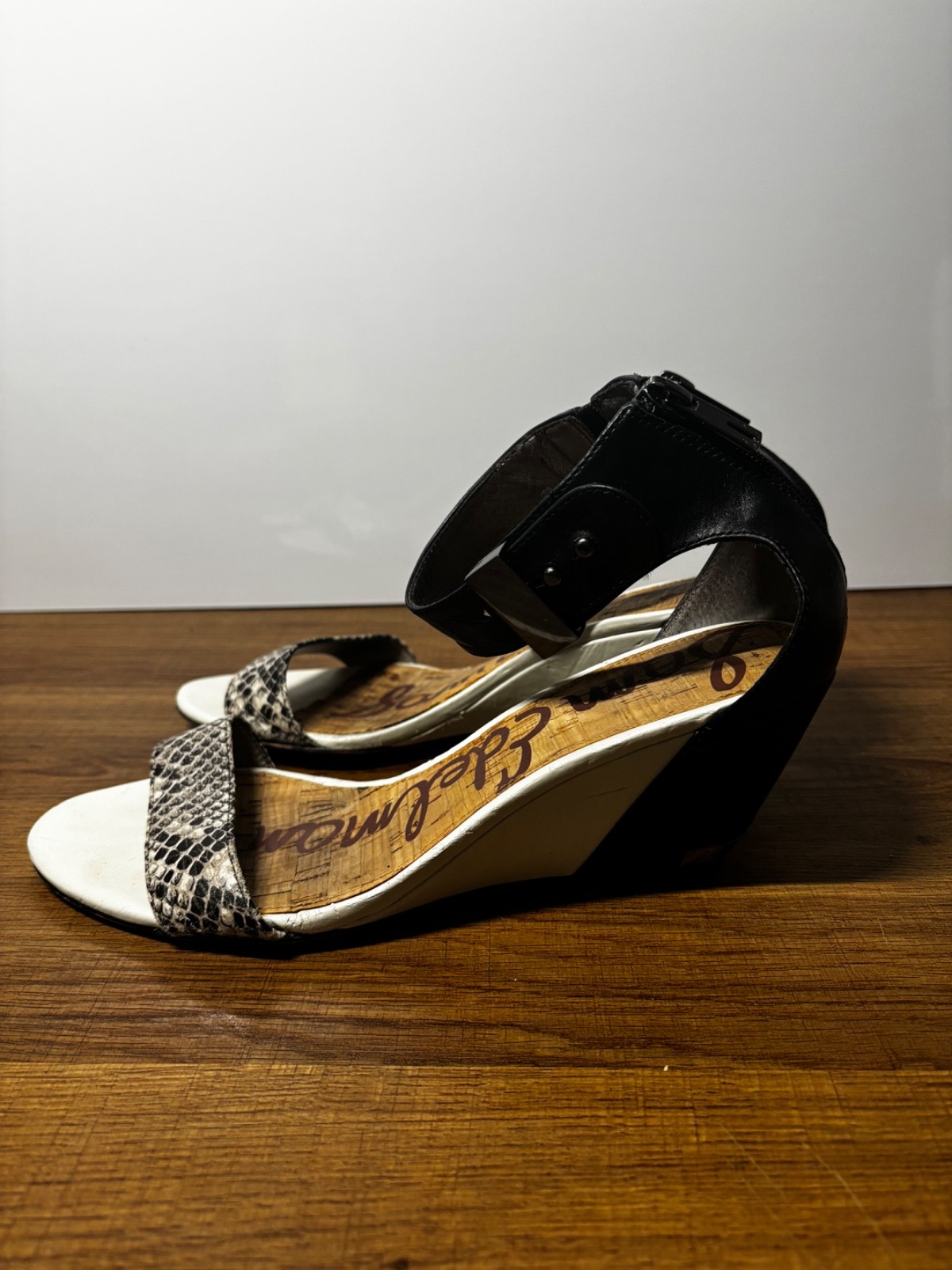 Sam Edelman, snake skin, open toe, strap candles, size 8