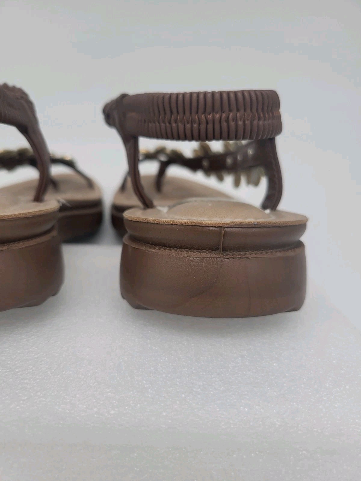 Comfort Sandals Floral Rhinestone Embellished Size 6.5 Worn Once Cushioned Annie