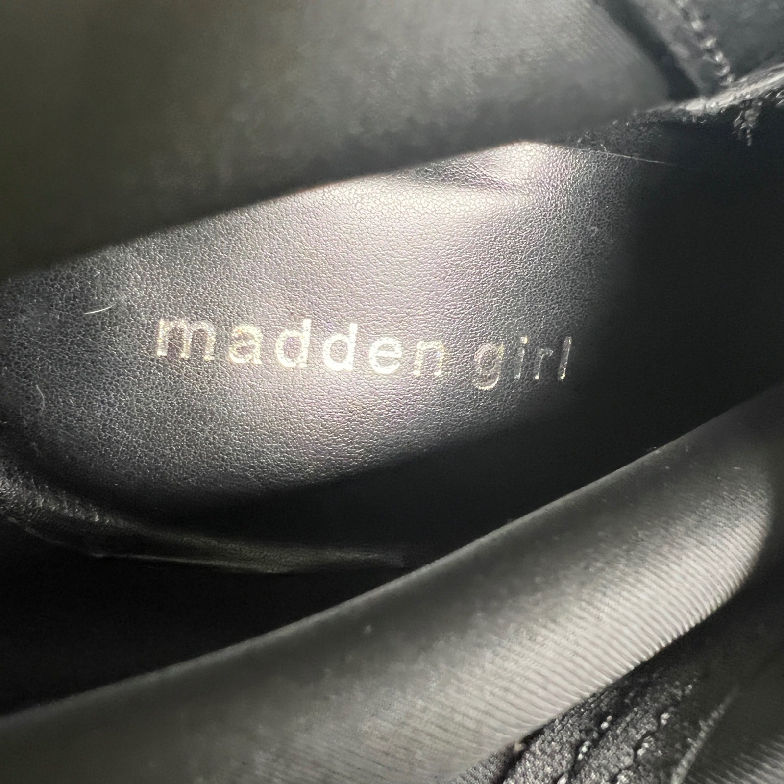 Madden Girl Orchidd Black Faux Suede Platform Block Heel Sock Boots Womens 11M
