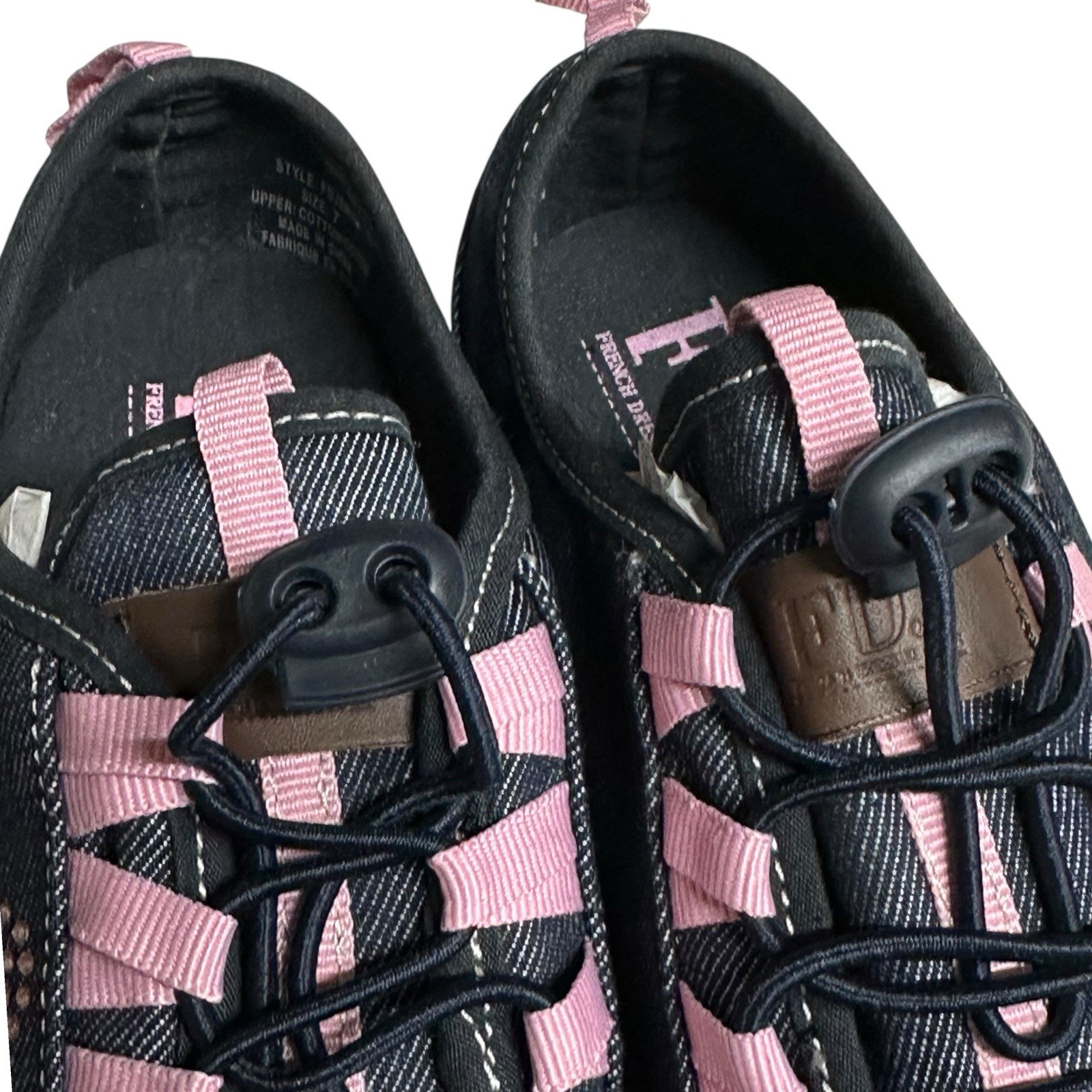 FDJ French Dressing Denim Sneakers Breast Cancer Awareness Jeweled Womens 7