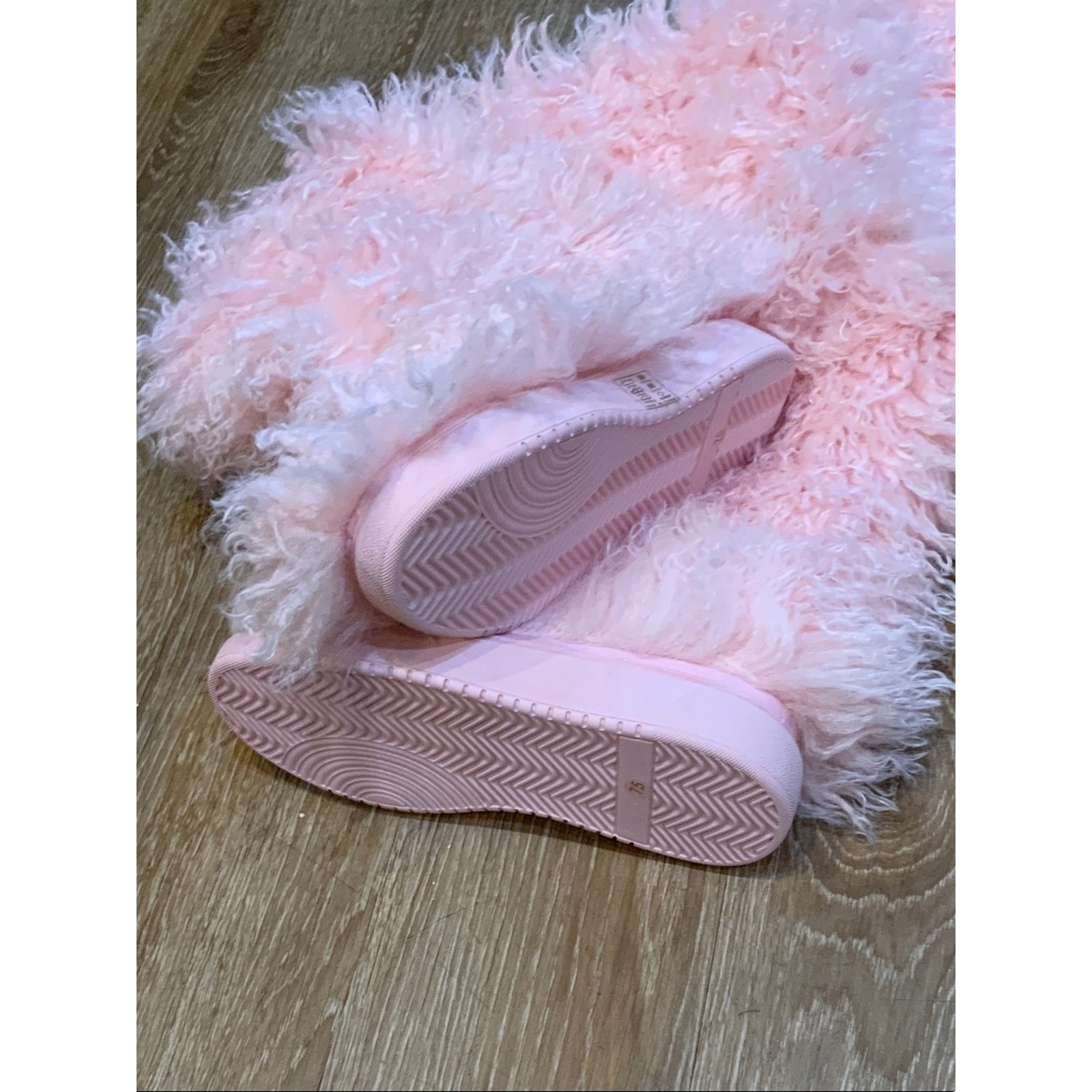 Women’s Over-the-Knee Fluffy Boots in Light Pink