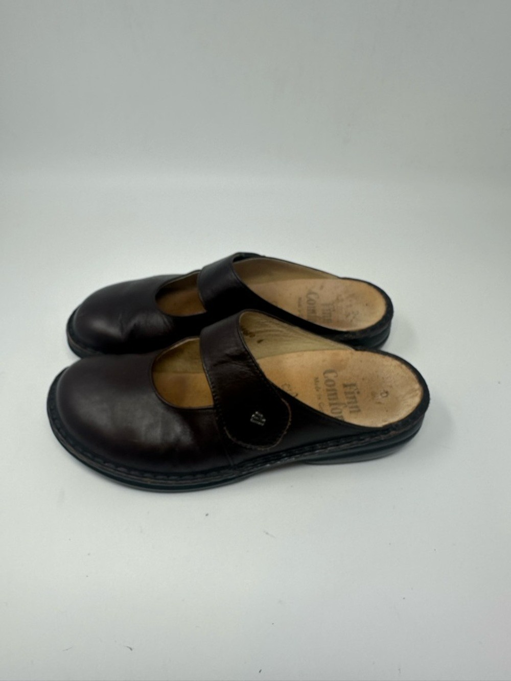 Finn Comfort Germany Stanford Leather Mary Jane Style Mules Clogs Size 40