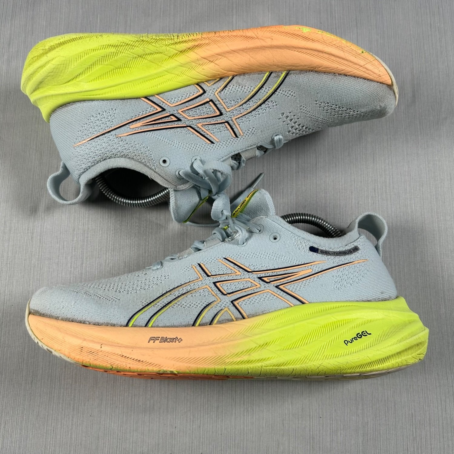 Asics GEL-Nimbus 26 Women’s Running Shoes Blue Yellow 1012B603 US 8