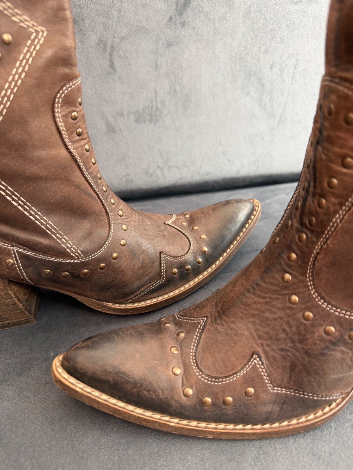 Navyboot Leather Cowboy Boots | Size EU 39 US 8.5 | Western Boho Style |
