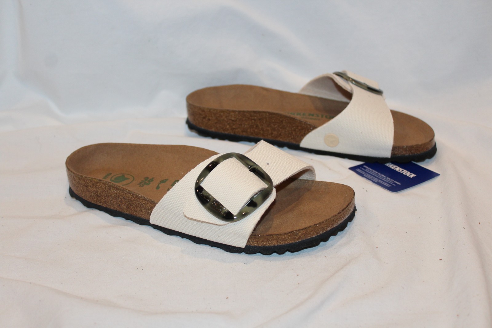 Birkenstock Women’s Madrid Vegan Canvas Sandals Eggshell EU 36 US 5-5.5 Narrow