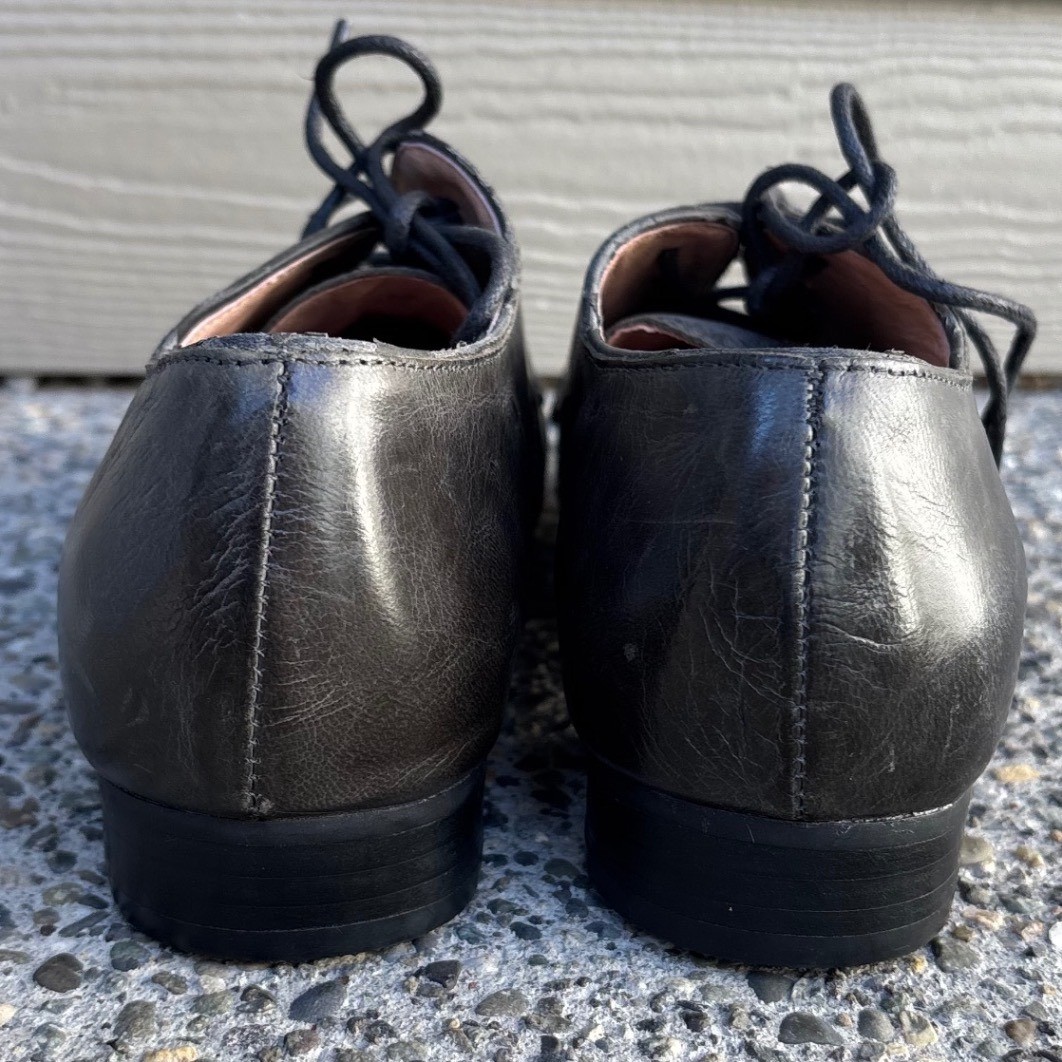 Miz Mooz Letty Derby Black Leather Lace Up Oxford Shoes Flats Women’s Size