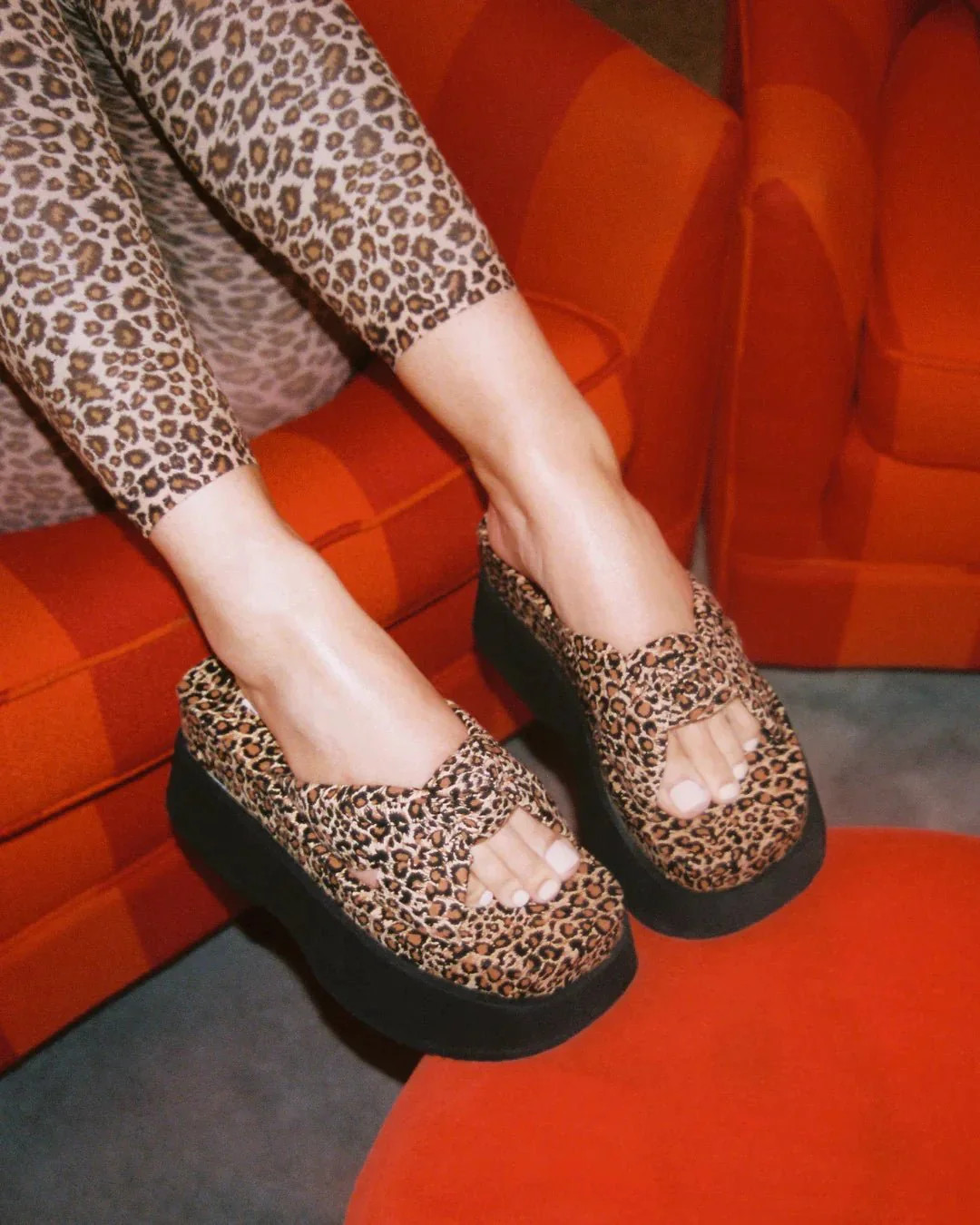 American Deadstock Y2K Frenzy Platform Slide – Cheetah