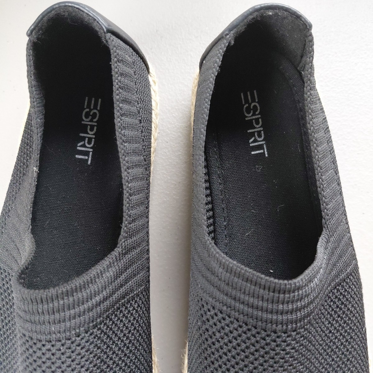 Esprit Espadrille Black Slip On Shoes Womens 7 M Casual Beach Travel Minimalist