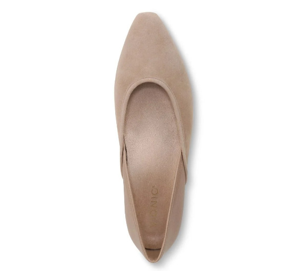Vionic’s Gracia Ballet Flat, Desert Sand Suede