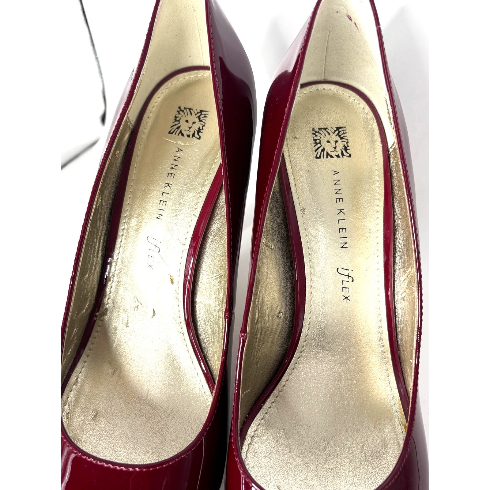 Anne Klein iflex Heels Womens Sz 9.5 Candy Apple Red Patent Leather Platform