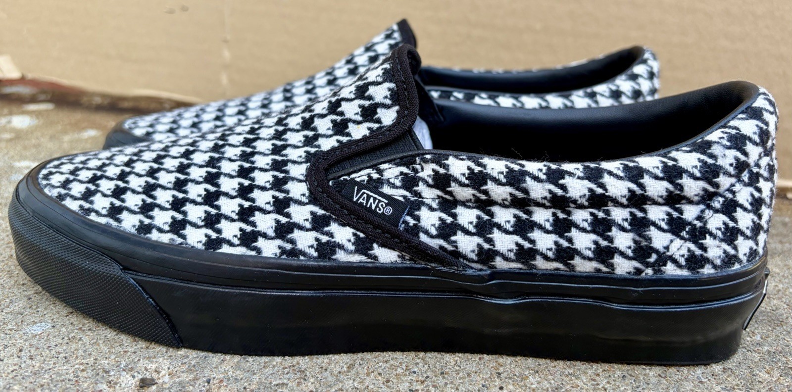 M8.5 W10-VANS LX Classic Slip-On 98 Skate Sneaker Houndstooth FREE SHIPPING