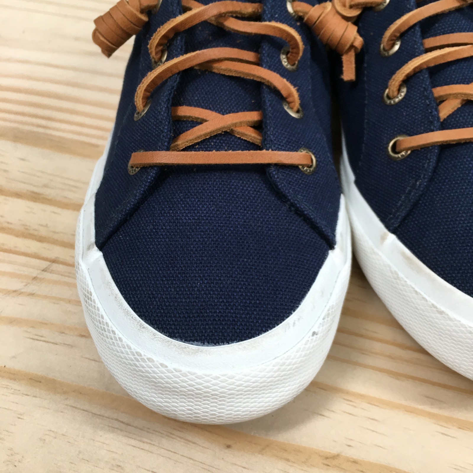 Sperry Shoes Womens 7.5 Pier Wave Sneakers Blue Canvas Lace Up Low Top STS 85104