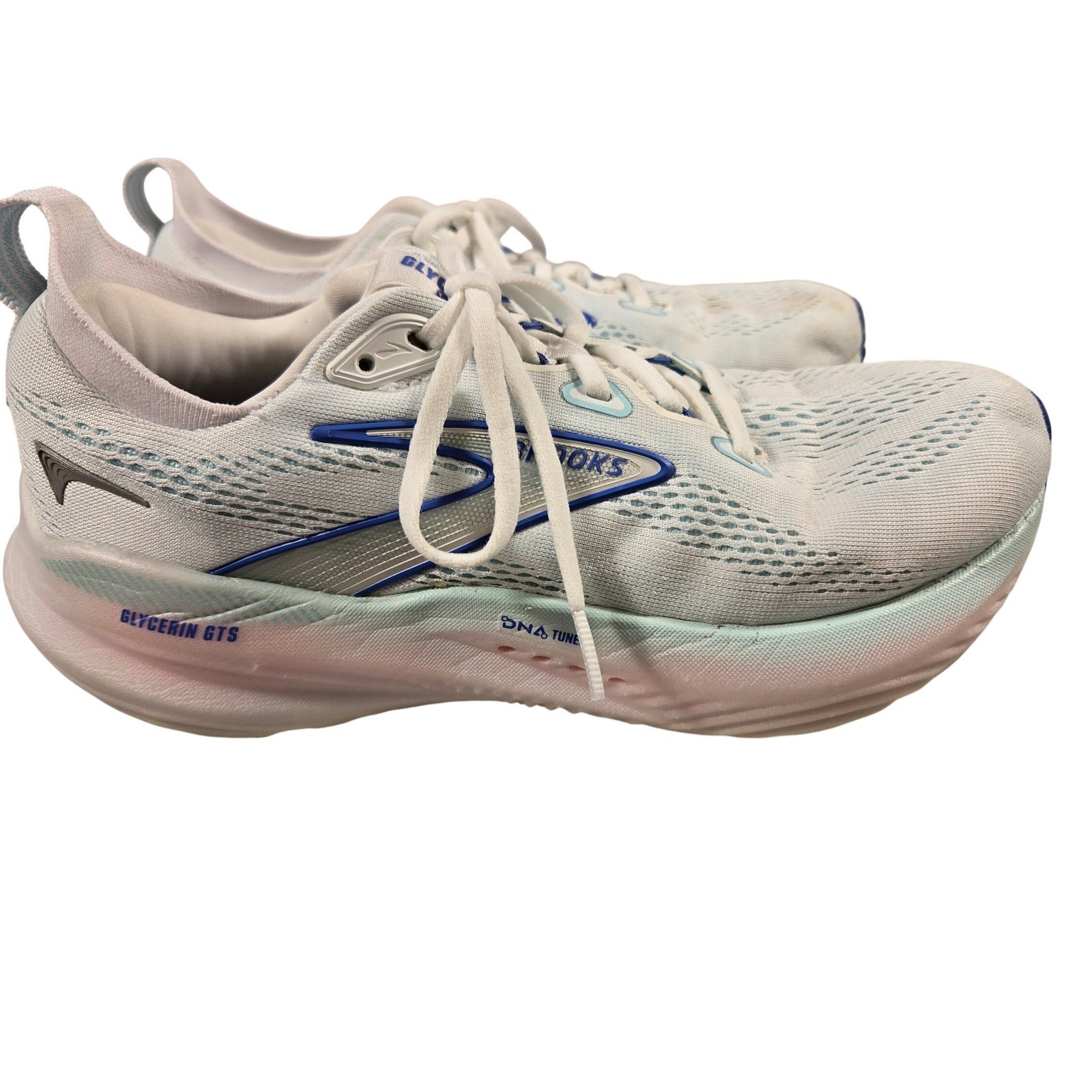 Brooks Glycerin GTS 21 Running Shoes Womens Blue White DNA LOFT v3 Support