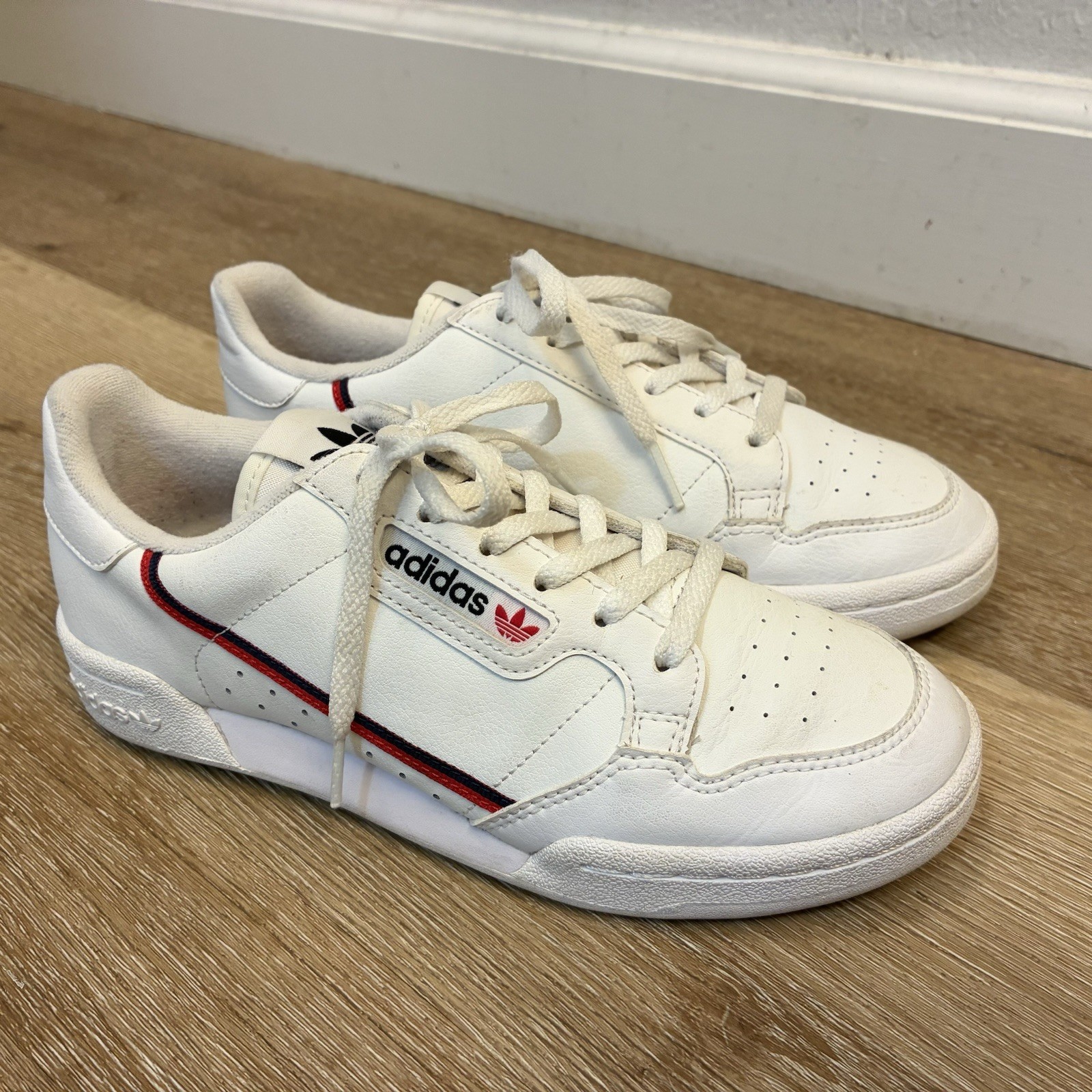 Adidas Continental 80 White Leather Sneakers US Men5 Women6.5 EU 37.5 F99787