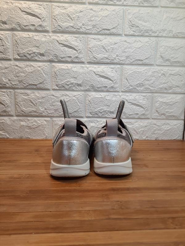 ladies clarks loafers grey textile 37