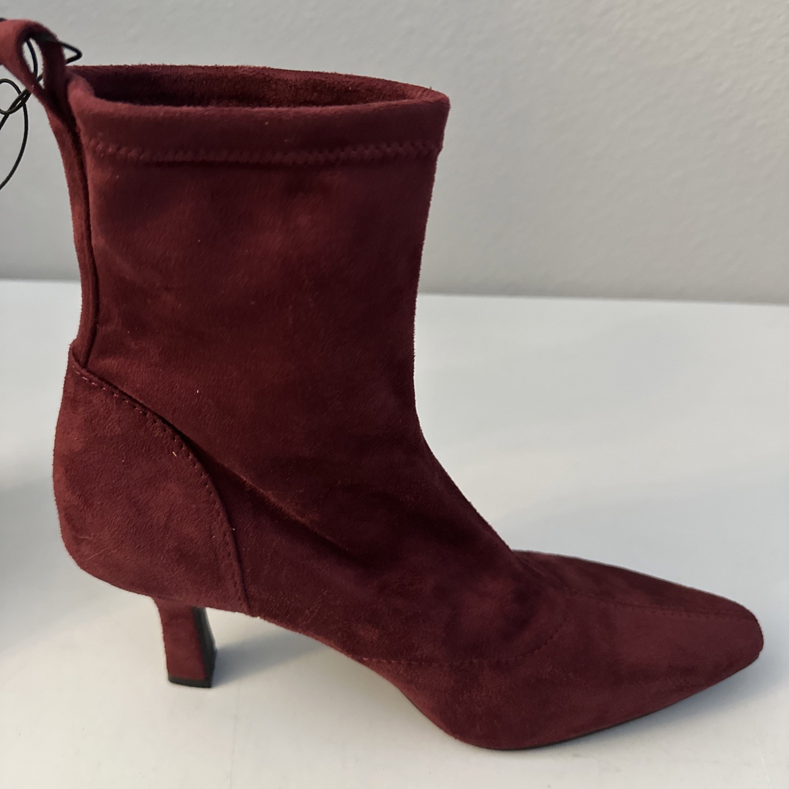 JCP Worthington Olympia Ankle Boots Women’s Size 9.5 Ox Blood Slip-on 3.25″ Heel
