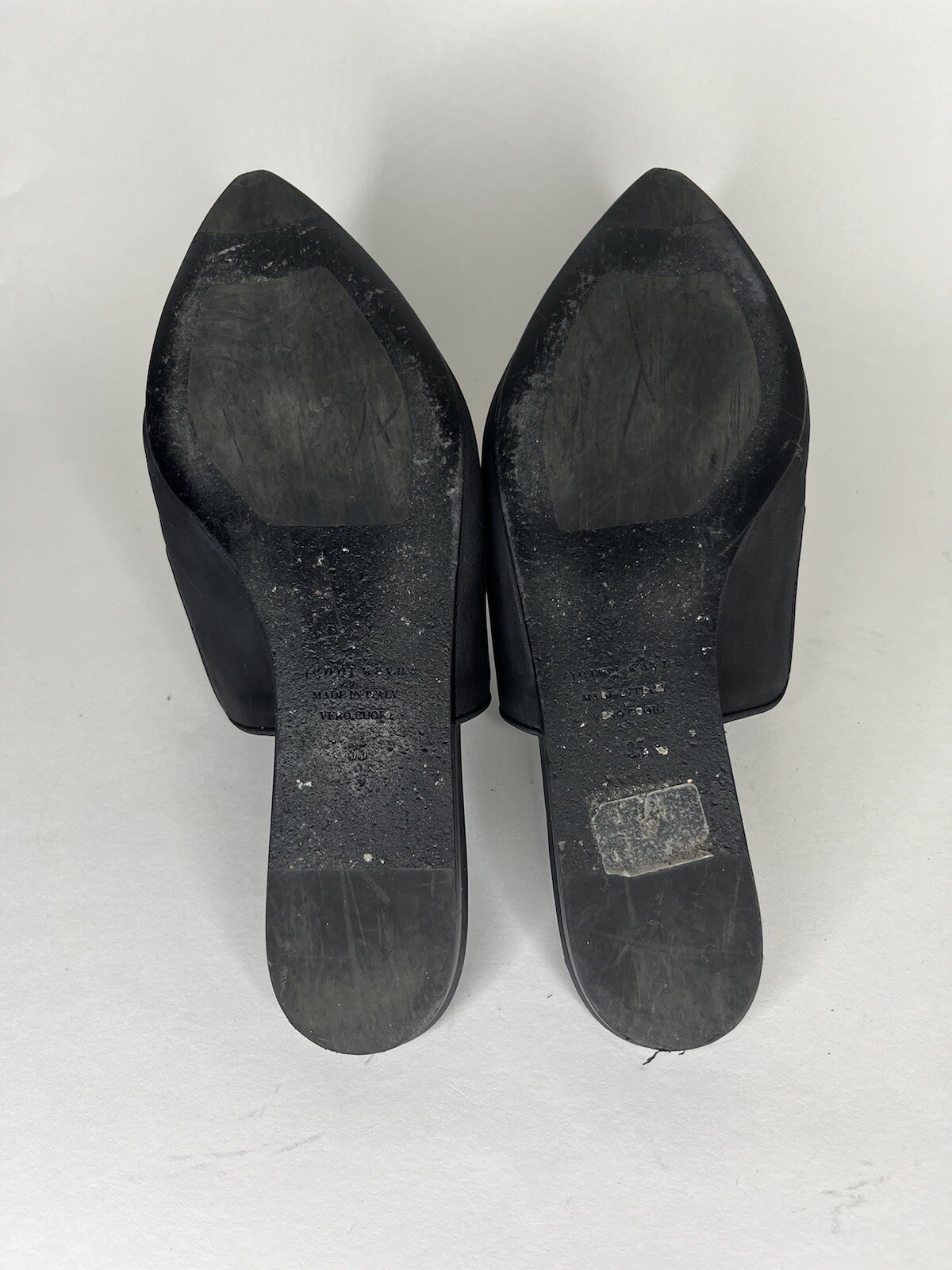 Jenni Kayne Womens Black smooth leather Mules Size 35 US 5 Flats Slides Shoes