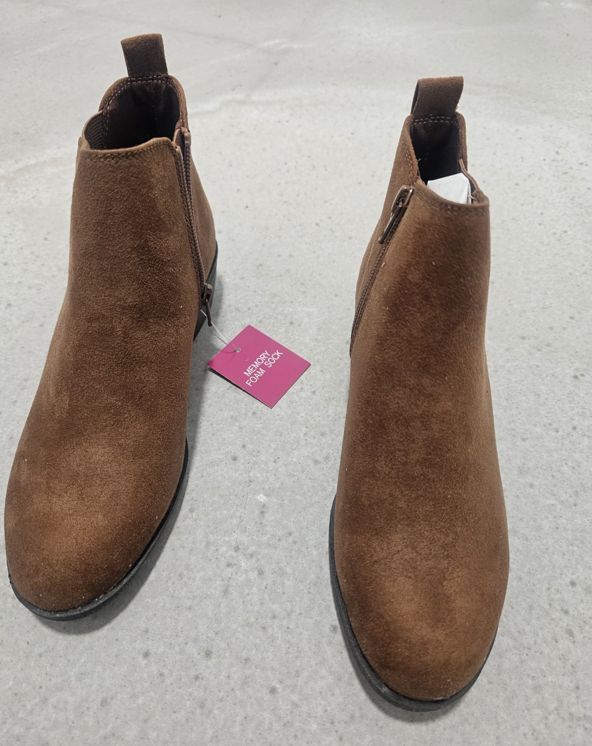 SO Hanno Women’s Brown Faux Suede Ankle Booties Memory Foam US 5.5