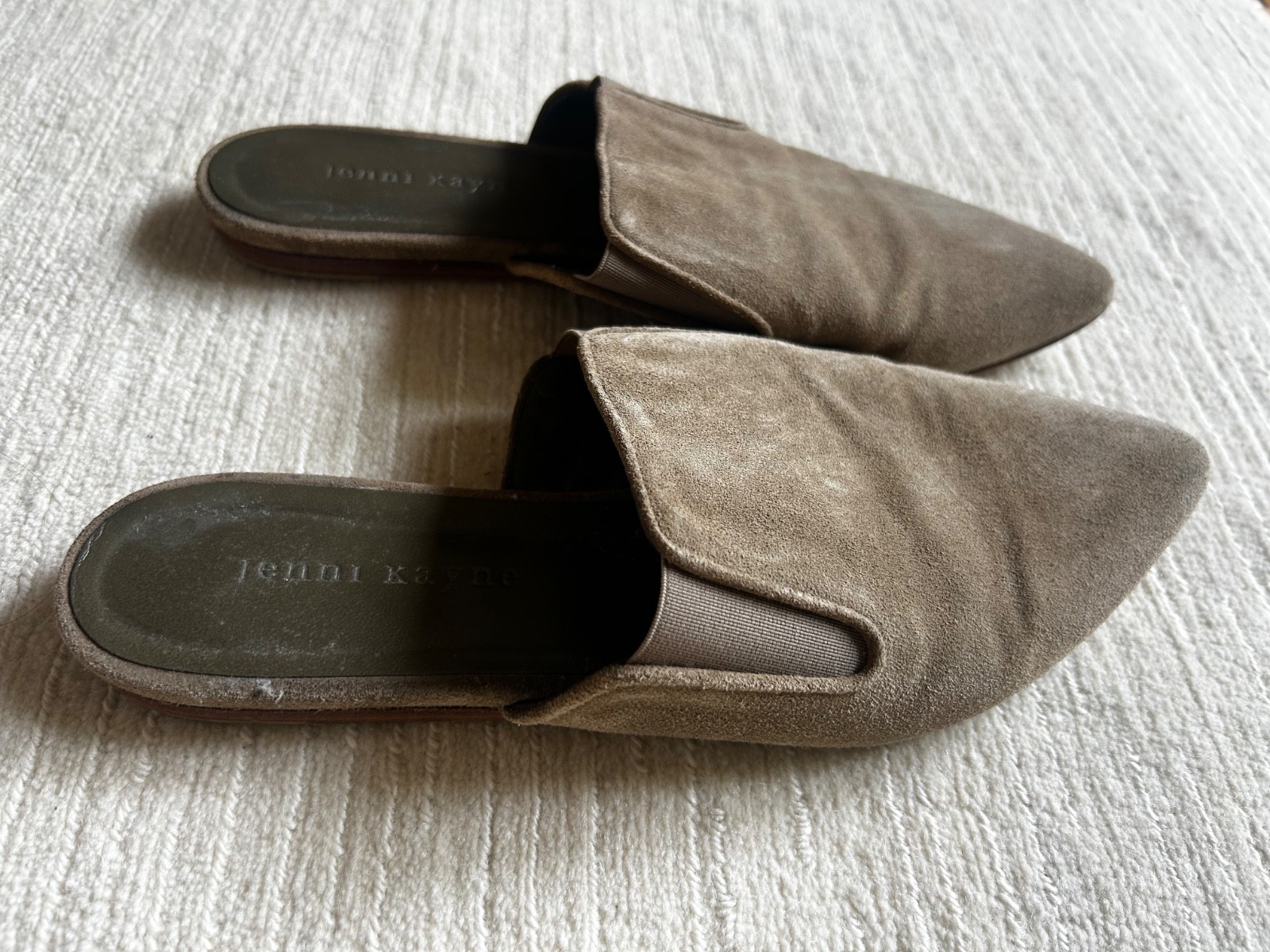 Jenni Kayne Suede Mule in Olive – Size 38