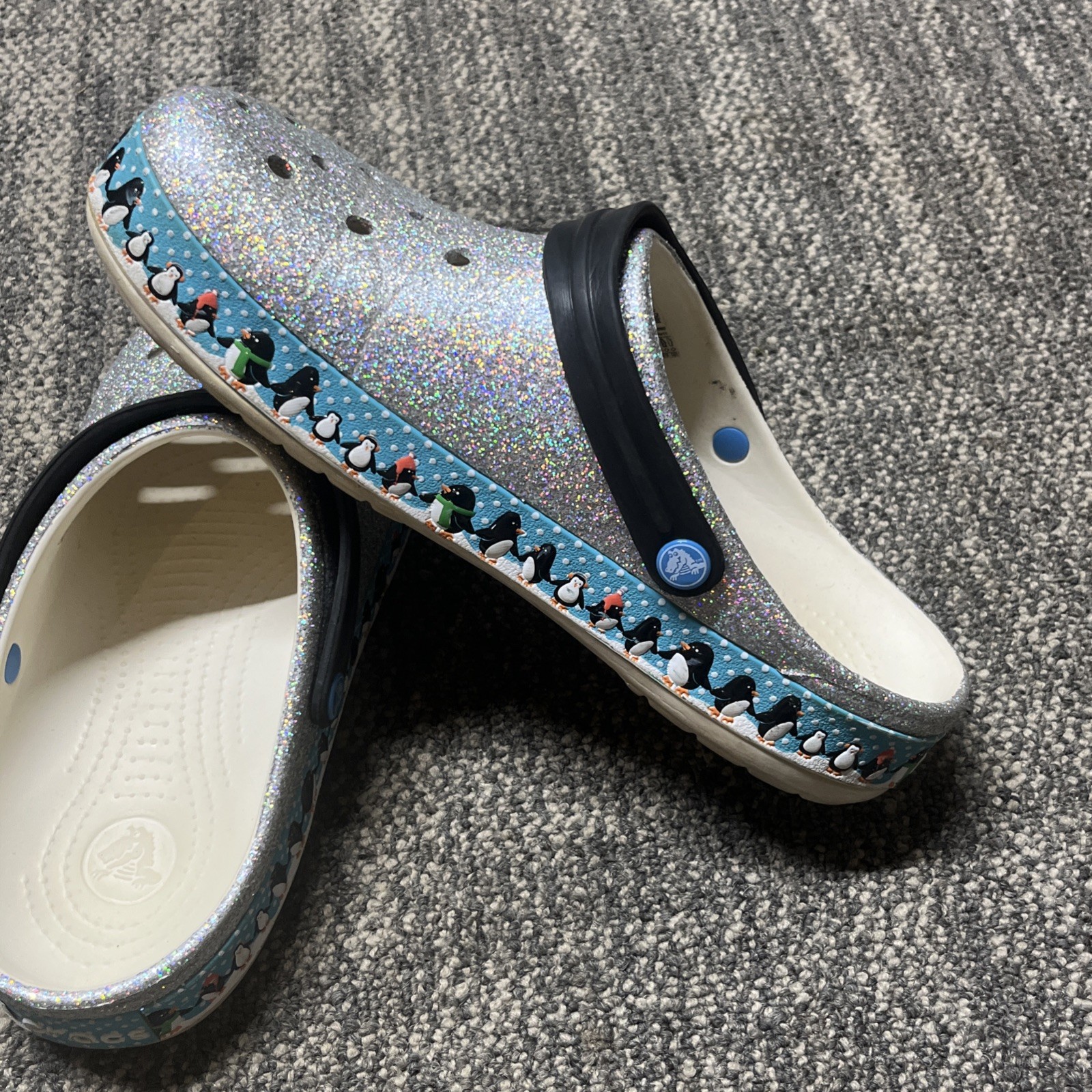 Crocs Classic Clogs Slip-On Sandal Unisex Shoes Size 9M 11W Winter Glitter