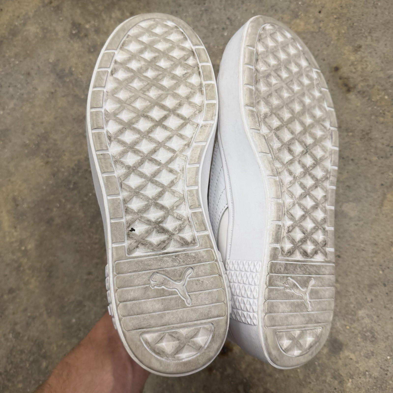 Puma Shoes Womens 8.5 Smash Platform V2 Sneakers 381447-01 White Leather Lace Up