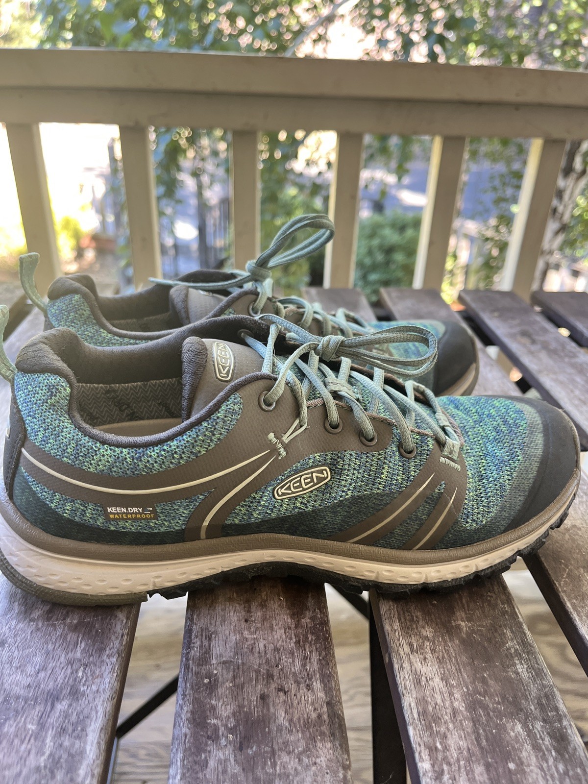 Keen Terradora II Waterproof Green Mesh Low Top Waterproof Hiking Size 7.5 Wmn’s