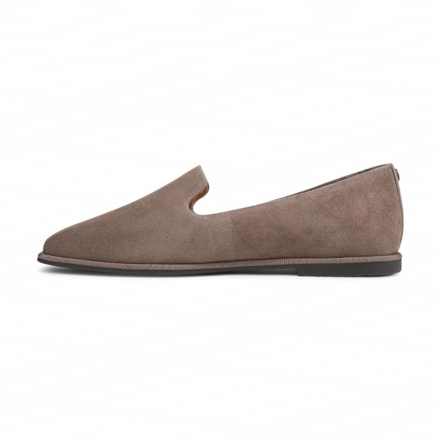 VIONIC Women Willa 2.0 Slip on Flat, Driftwood Suede (NEW)