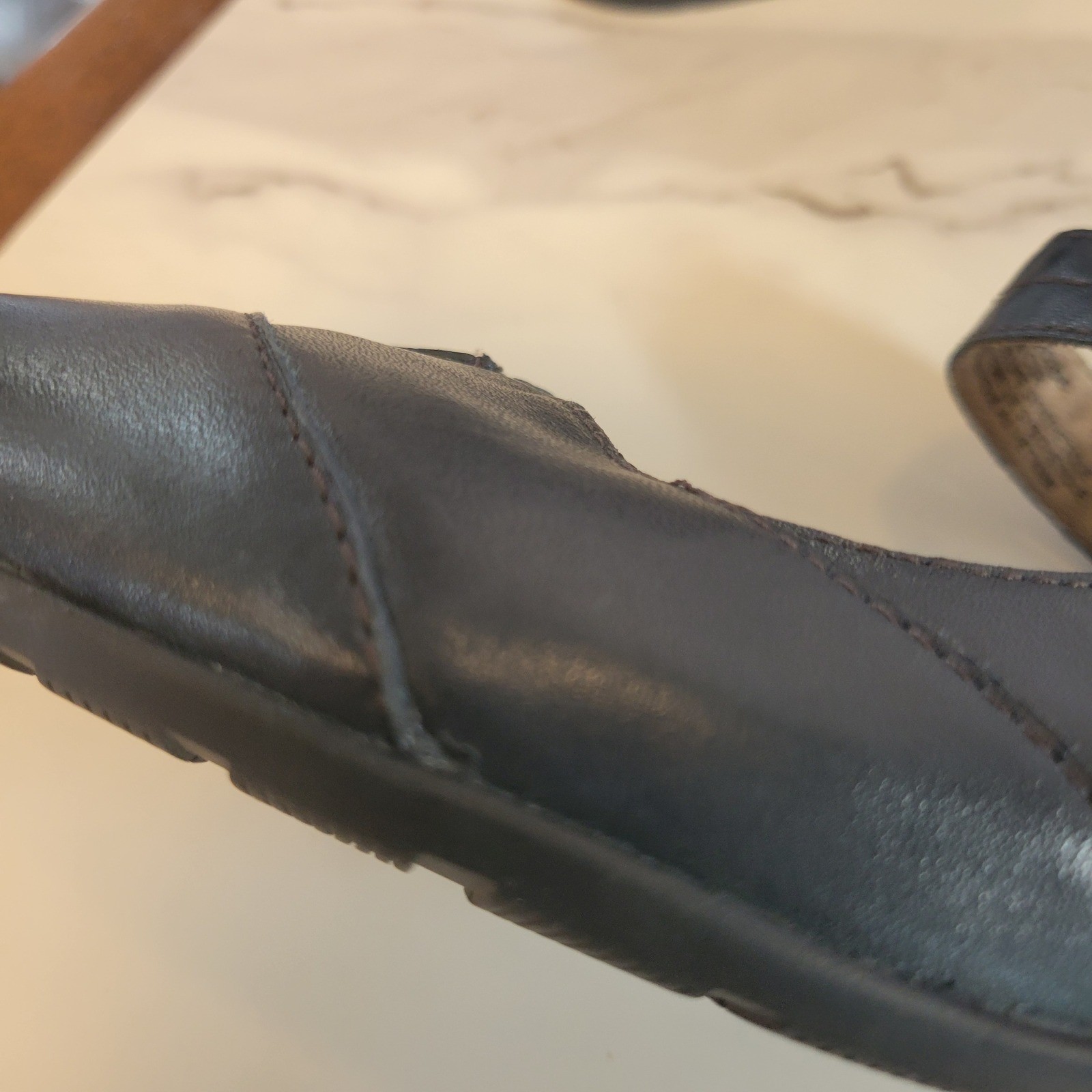 Taos Routine Navy Blue Leather Mary Jane Shoes US 9 Comfort Hook & Eye