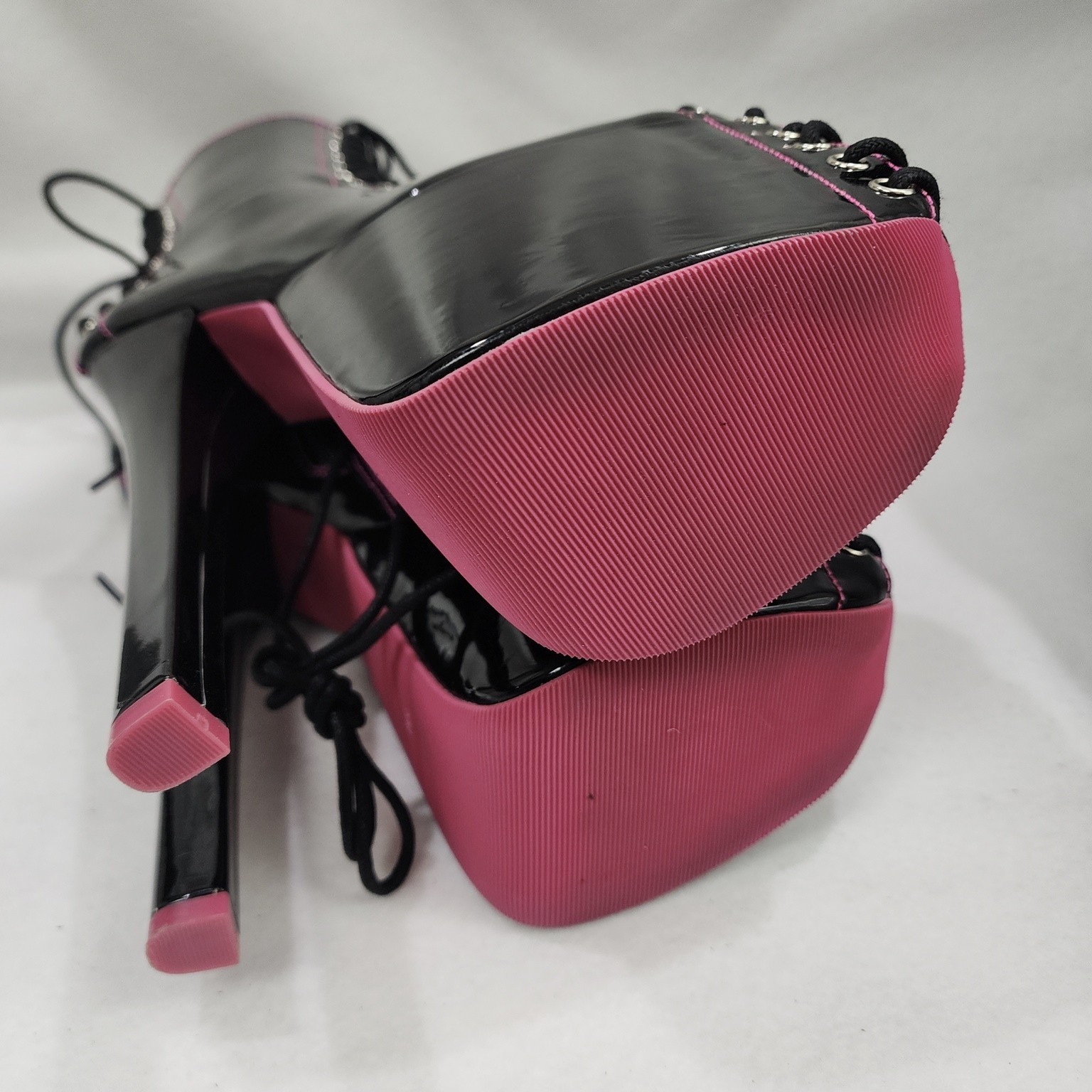 Dolls Kill x Hustler Star Behavior Womens 6 M Platform Black Pink Stiletto Boots