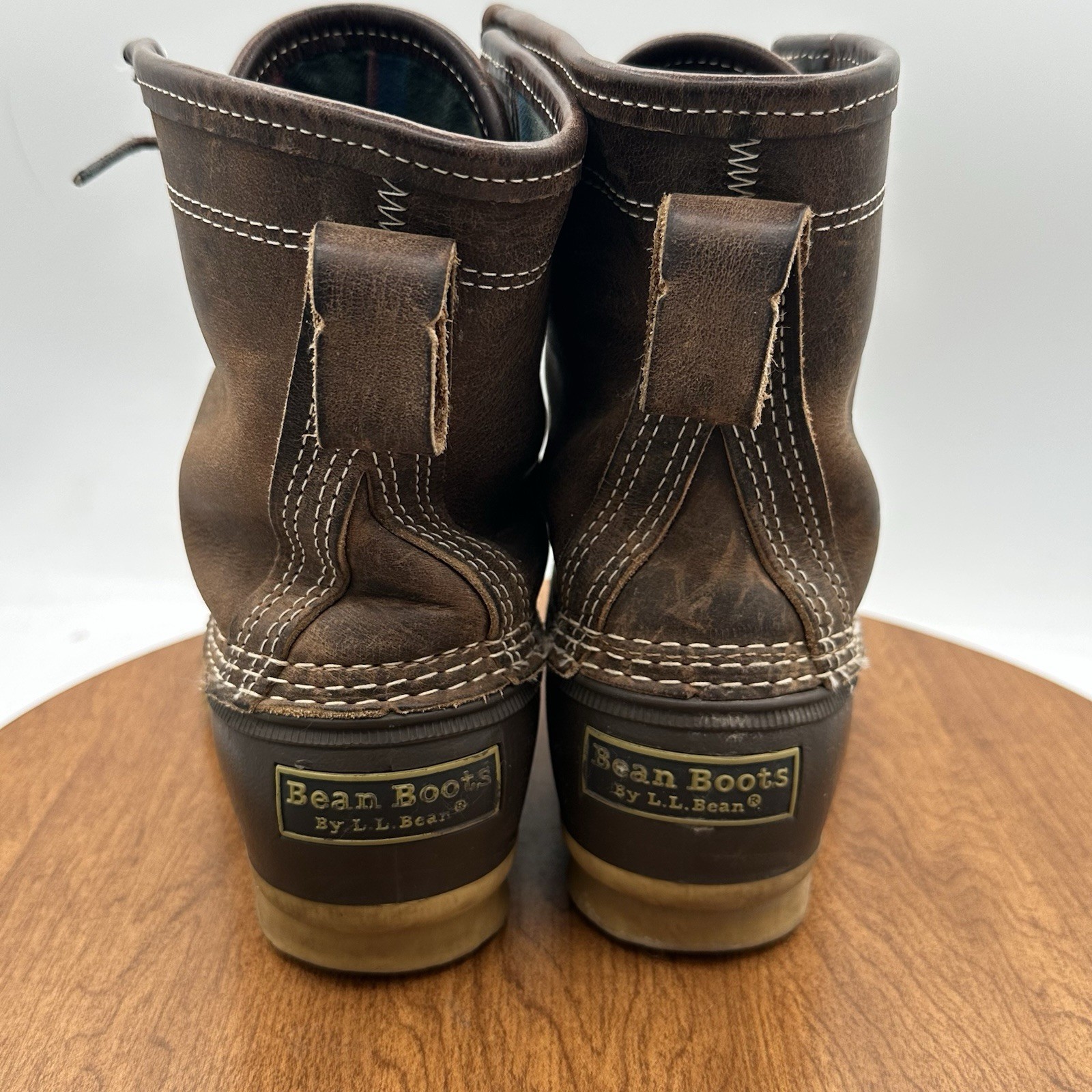 LL Bean Women’s Brown Leather 6” Flannel Lined Waterproof Duck Boots Size 6M USA