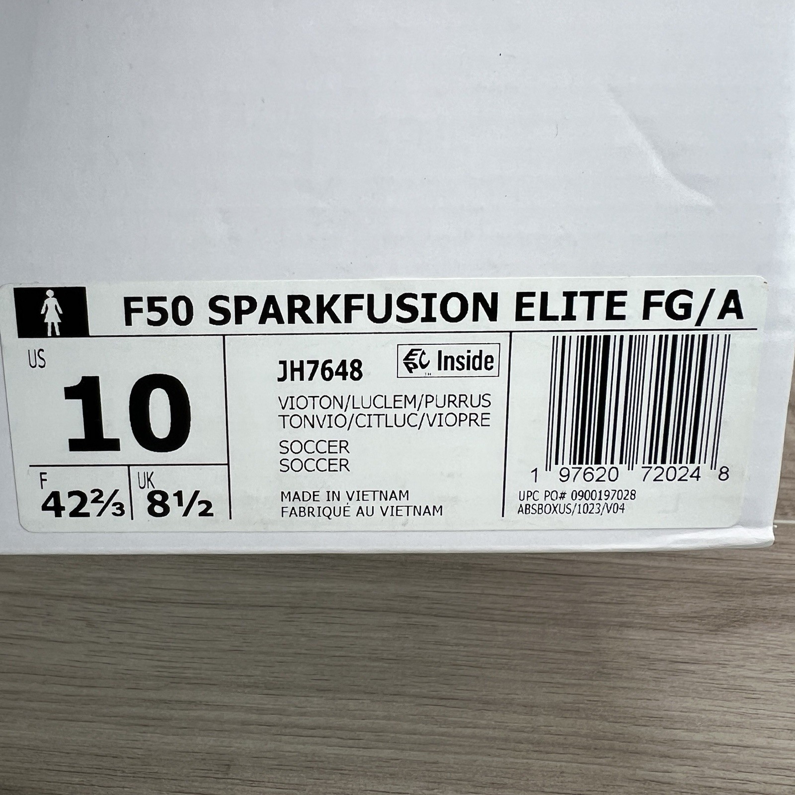 adidas F50 Sparkfusion Elite Mid FG AG Soccer Cleats Violet Womens 10 JH7648