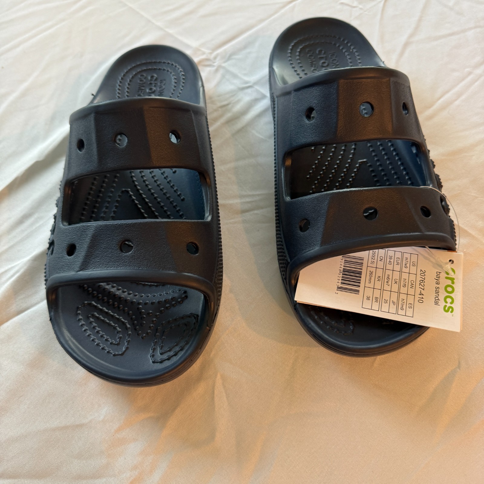 Crocs Iconic Baya Classic Sandals in Dark Navy M7/W9 NWT Original Packing (B-68)
