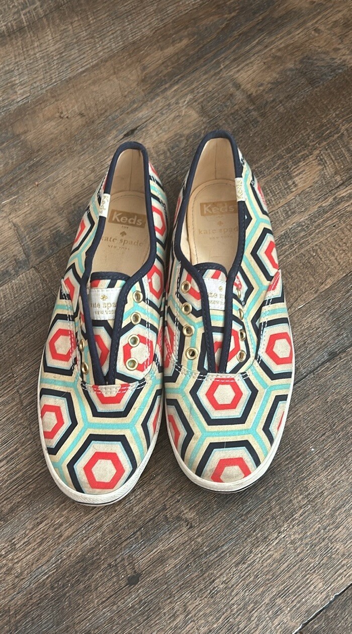 Keds Kate Spade New York Women’s US 6.5 Zig Zag Geometric Striped Sneakers CUTE!