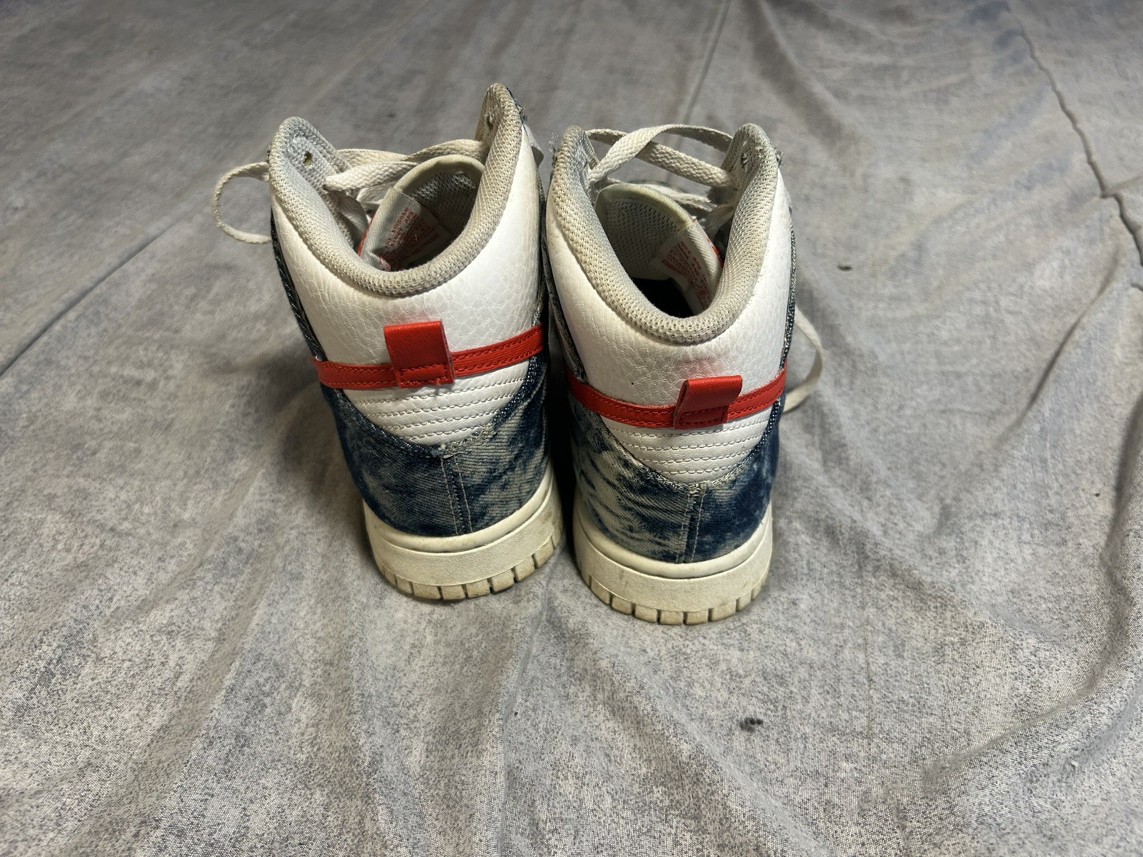 Nike Dunk High “Washed Denim Pack” Size women’s us 8 blue white red