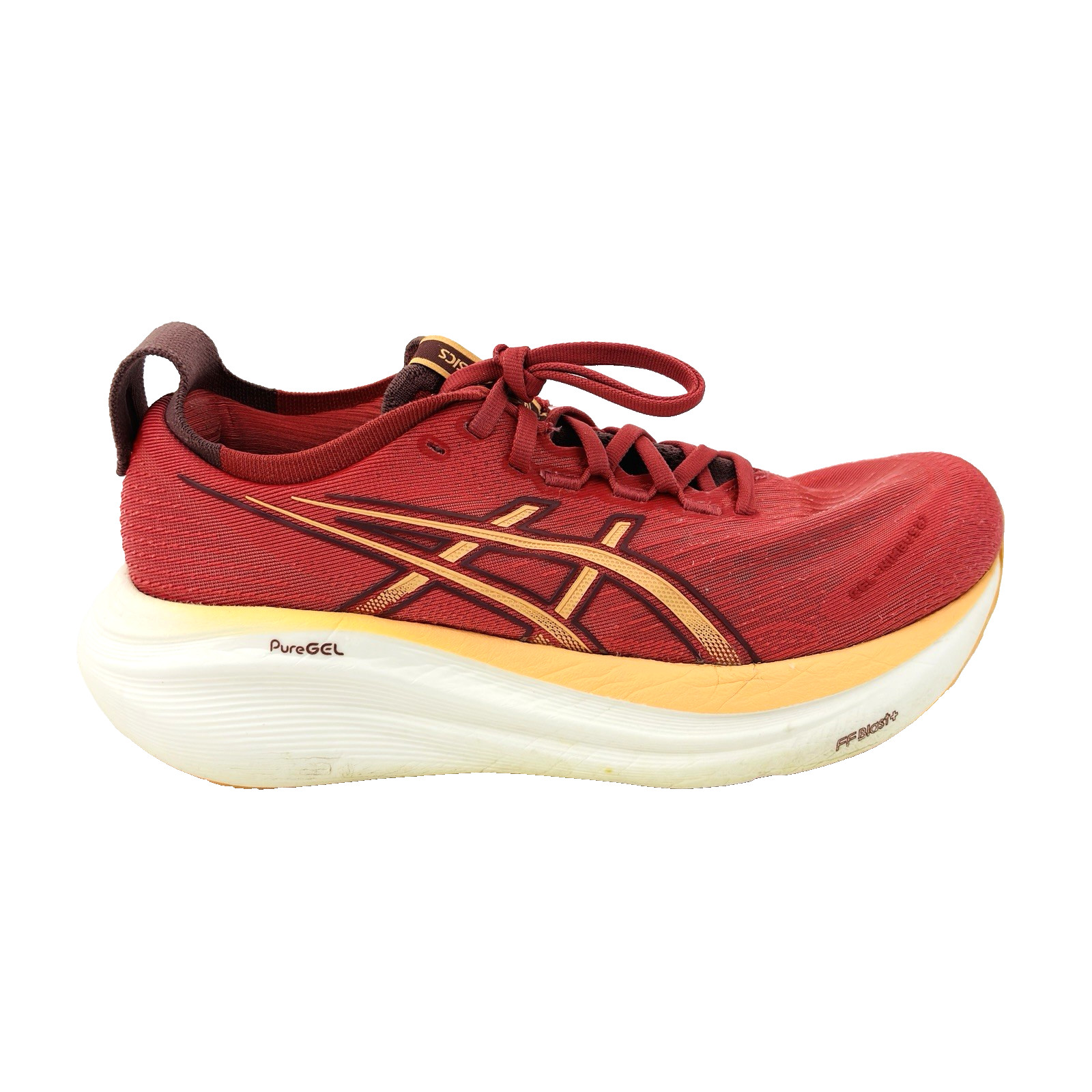 Women 8.5 Asics Gel-Nimbus 27 Dark Pink Clay Orange Glow Running Shoes Sneakers