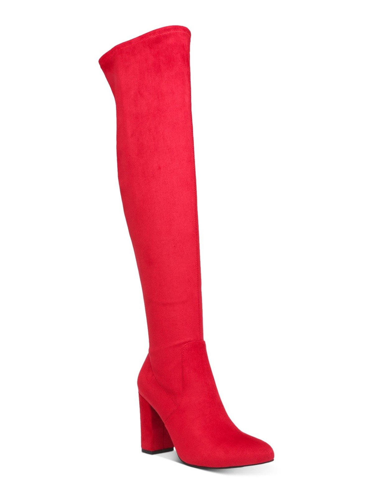 WILD PAIR Womens Red 19.5 Boot Height Bravy Toe Block Heel Heeled Boots 7.5 M