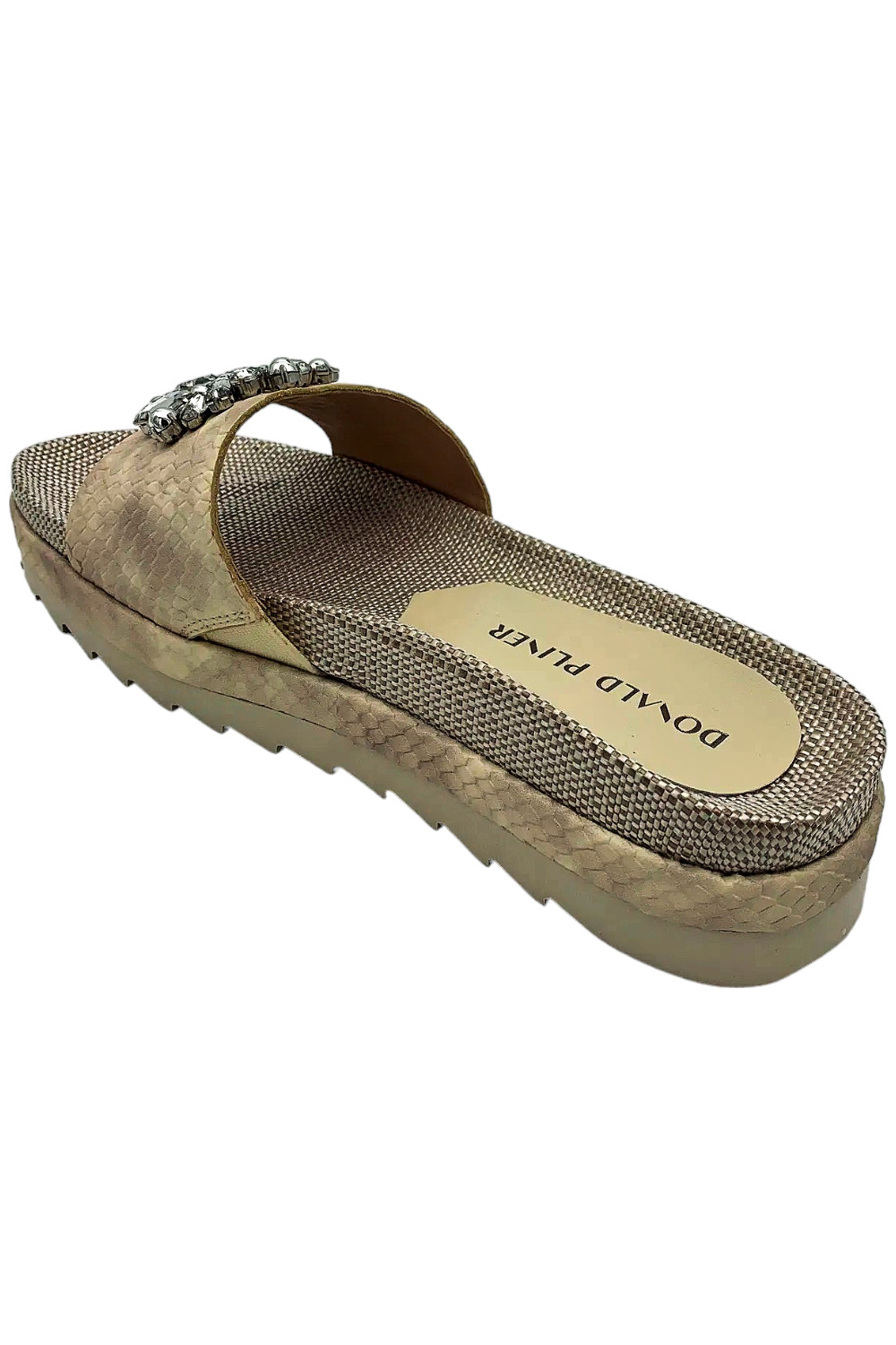 Donald Pliner Women’s Lia Embossed Snake Leather Sandal Oyster