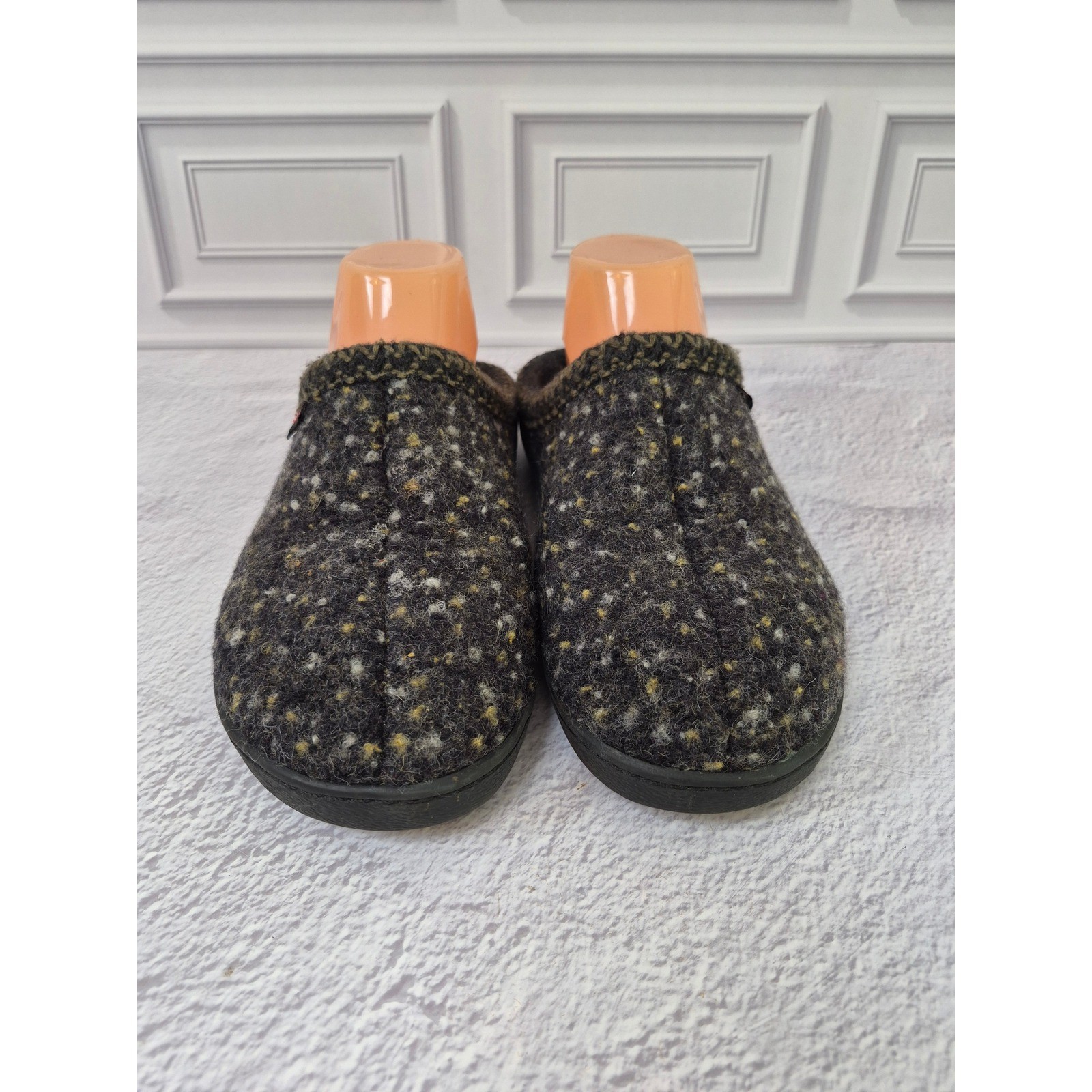 Haflinger Wool Slipper EU 40 Boiled Wool Slip On Rubber Hard Sole W 9 M 7