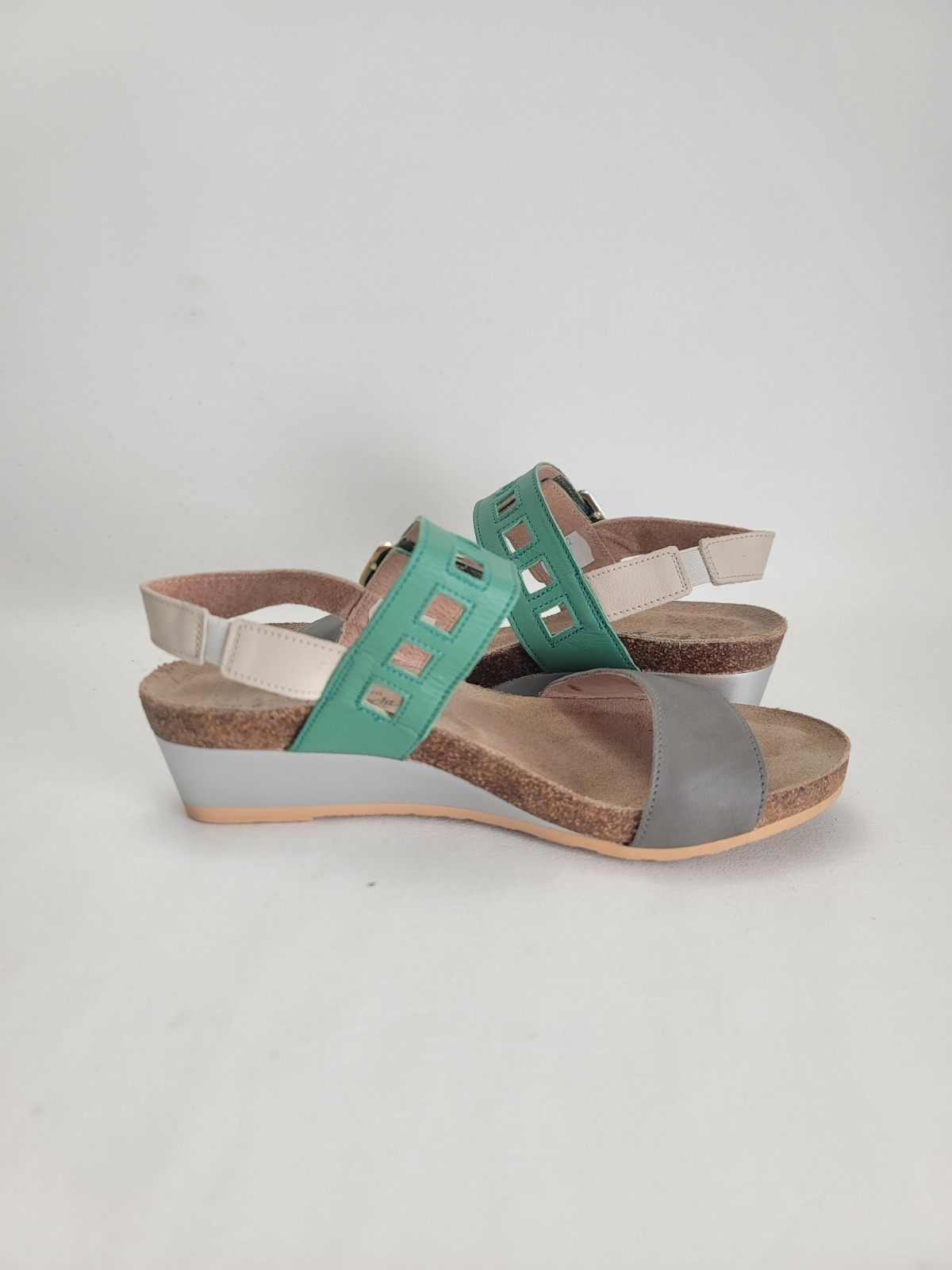 Naot Dynasty Wedge Sandal Womens Sz US 8 EU 38 Leather Memory Foam Footbed Cork