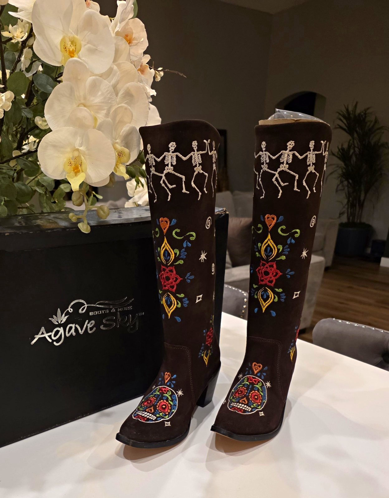 💀 Agave Sky Día de los Muertos Collector Boots 6.5 $300 💀