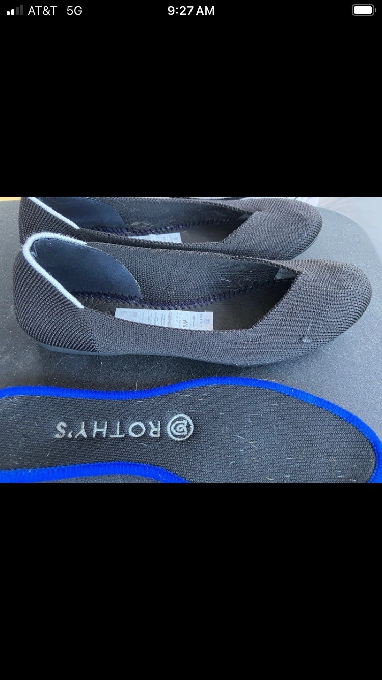 Rothy’s Black Knit Ballet Flats Comfort Slip On Round Toe Women’s US 6