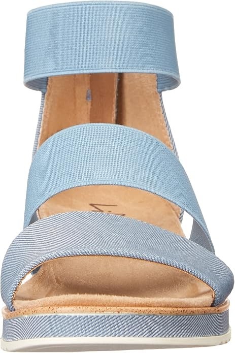 LifeStride Womens Zee Sandal Blue Denim Stretch Wedge Sport Sandals Size 9.5