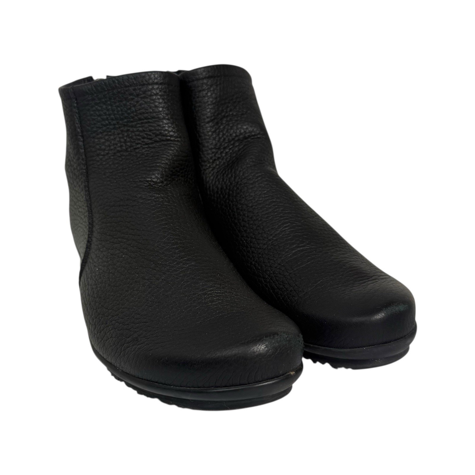 ARCHE Baryky Black Deerskin Leather Back Zip Ankle Boots France EU 36 US 5.5