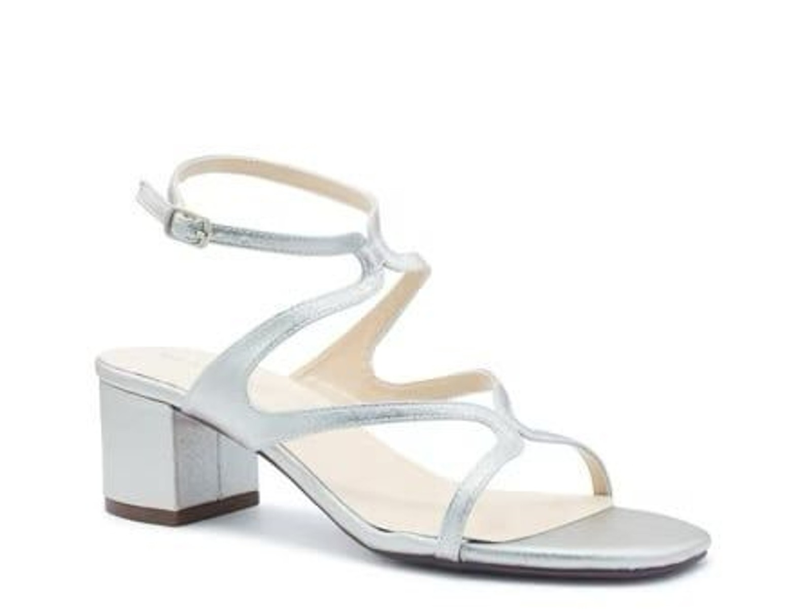 Benjamin Walk Dyeables Touch Ups Silver Cora Sandals Heels womens 8 NIB
