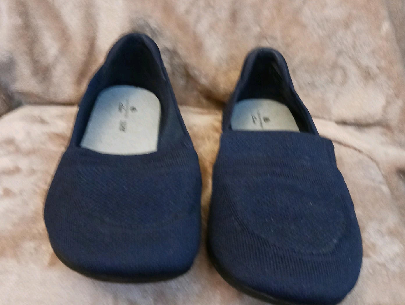 Clarks Womens Shoes Size 12W Wide Blue Loafers Slip On Memory Foam Cushion Soft